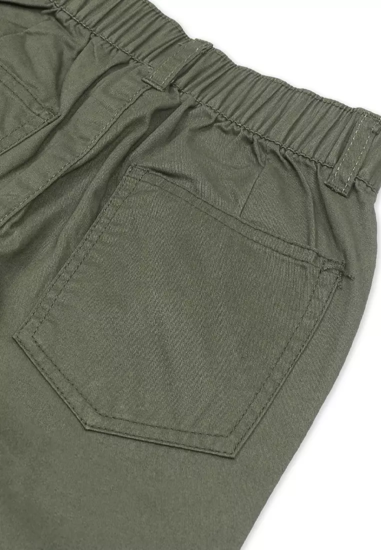 Boys Twill Jogger Short With Embro Details