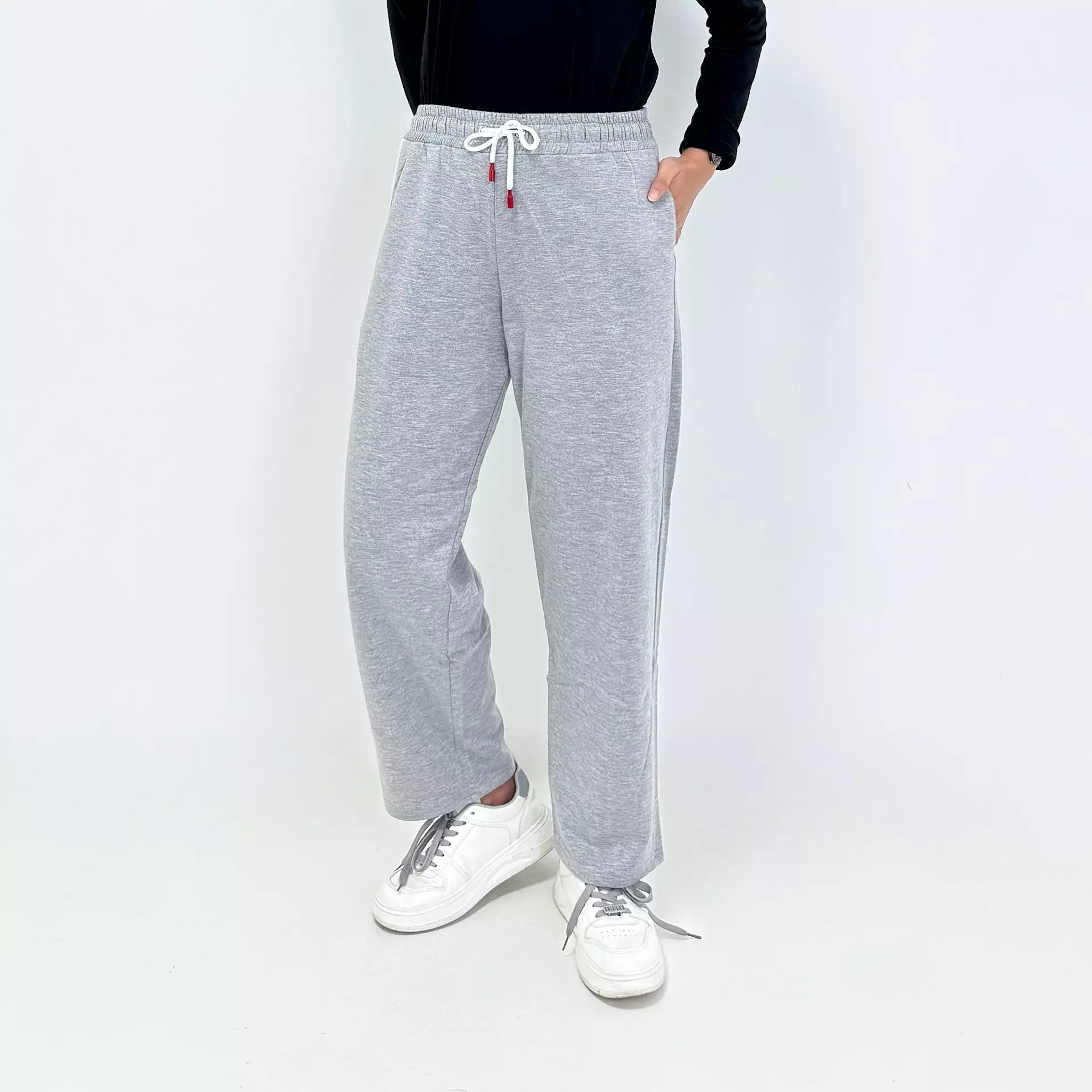 Sweatpants Trisya ABU MUDA Celana Panjang Sporty Wanita Size M-XXL