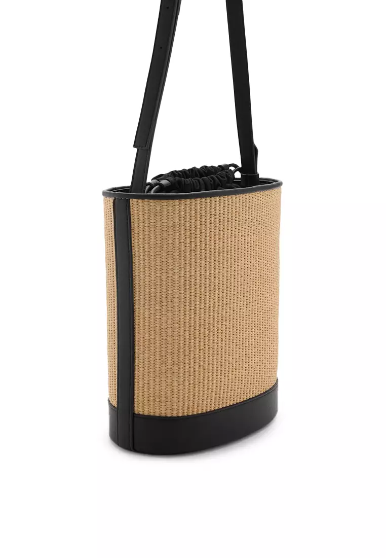 Buy Mango Medium Raffia-Effect Bucket Bag 2025 Online ZALORA