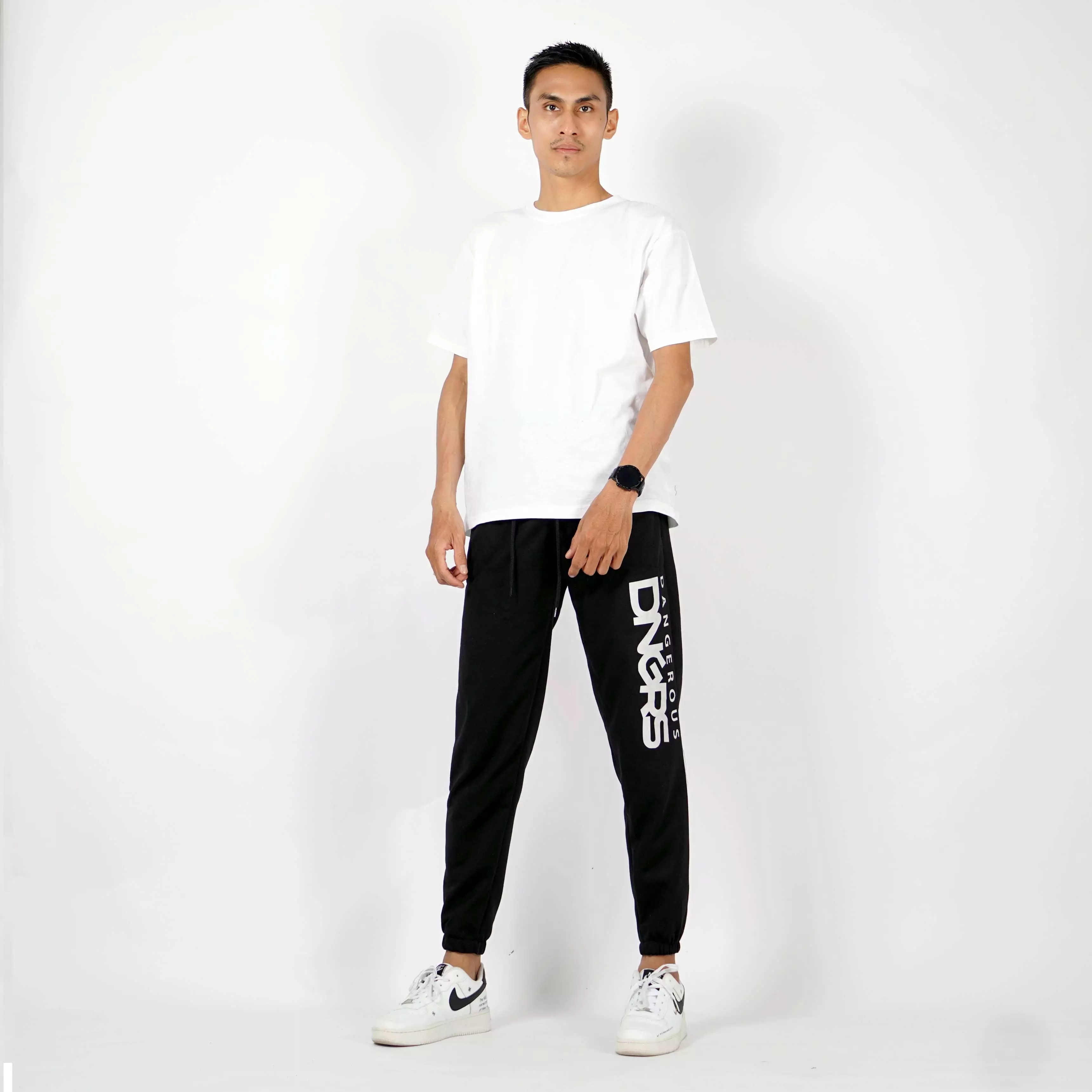 DIEGO Celana Casual Pria Celana Panjang Training Jogger Pants - Hitam
