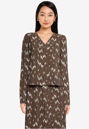 Vero Moda black Saga Long Sleeves V-neck Blouse 200D3AA02FA763GS_1