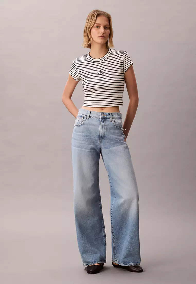 Slim Ribbed Stripe T-Shirt - Calvin Klein Jeans