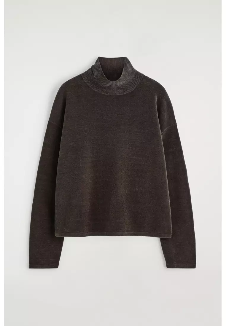 CHENILLE FUNNEL-NECK JUMPER