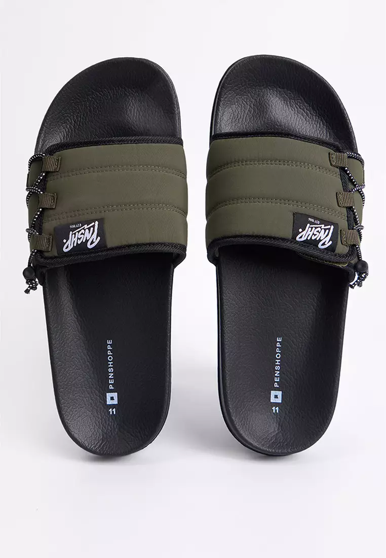 Men's One Band Velcro Slides