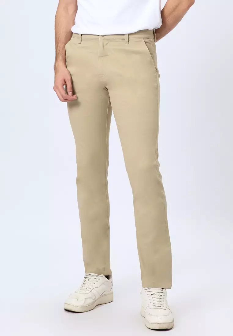 FERANDO CHINOS - KHAKY Celana Panjang - Bottoms Man Slim Fit