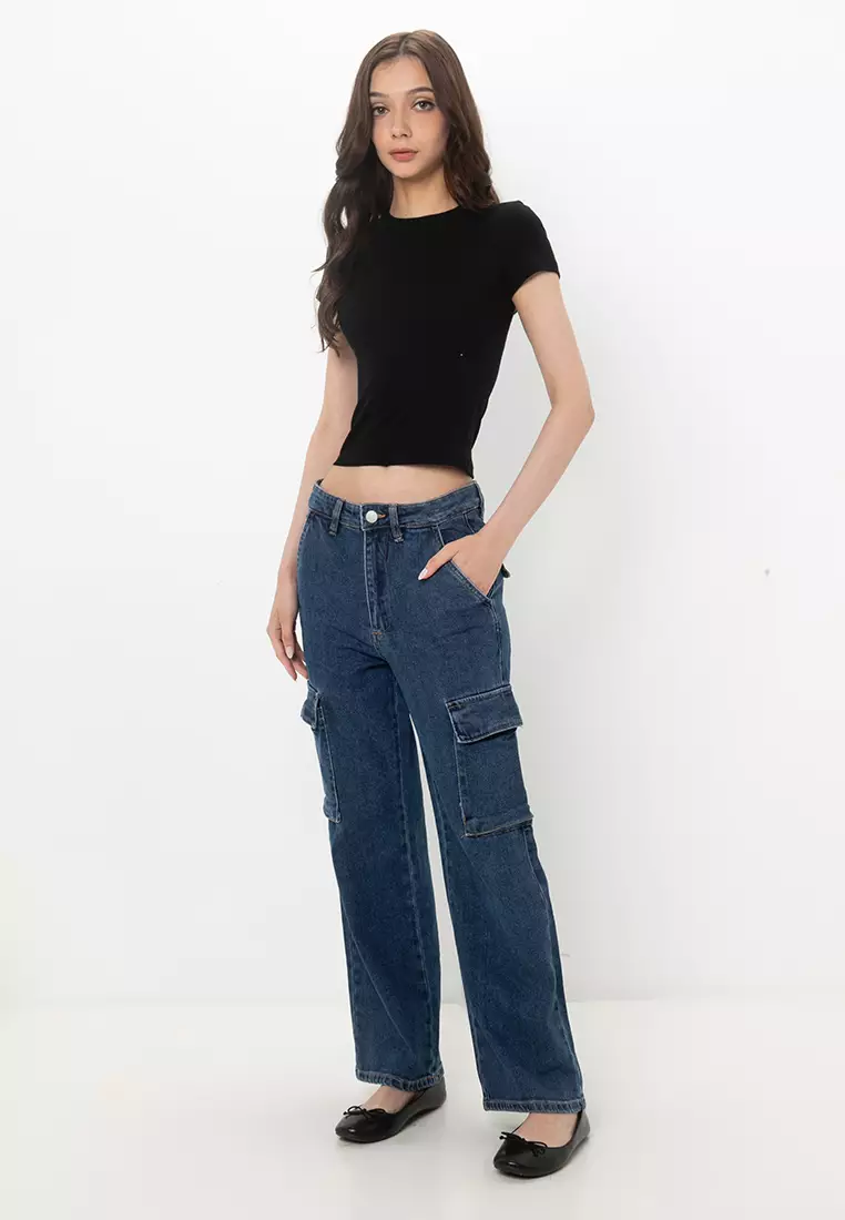 Wide Leg Cargo Jeans