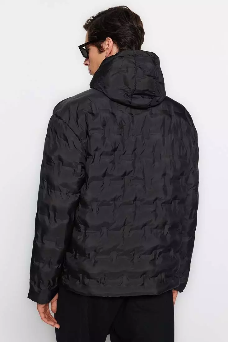 Puffy black winter coat hot sale