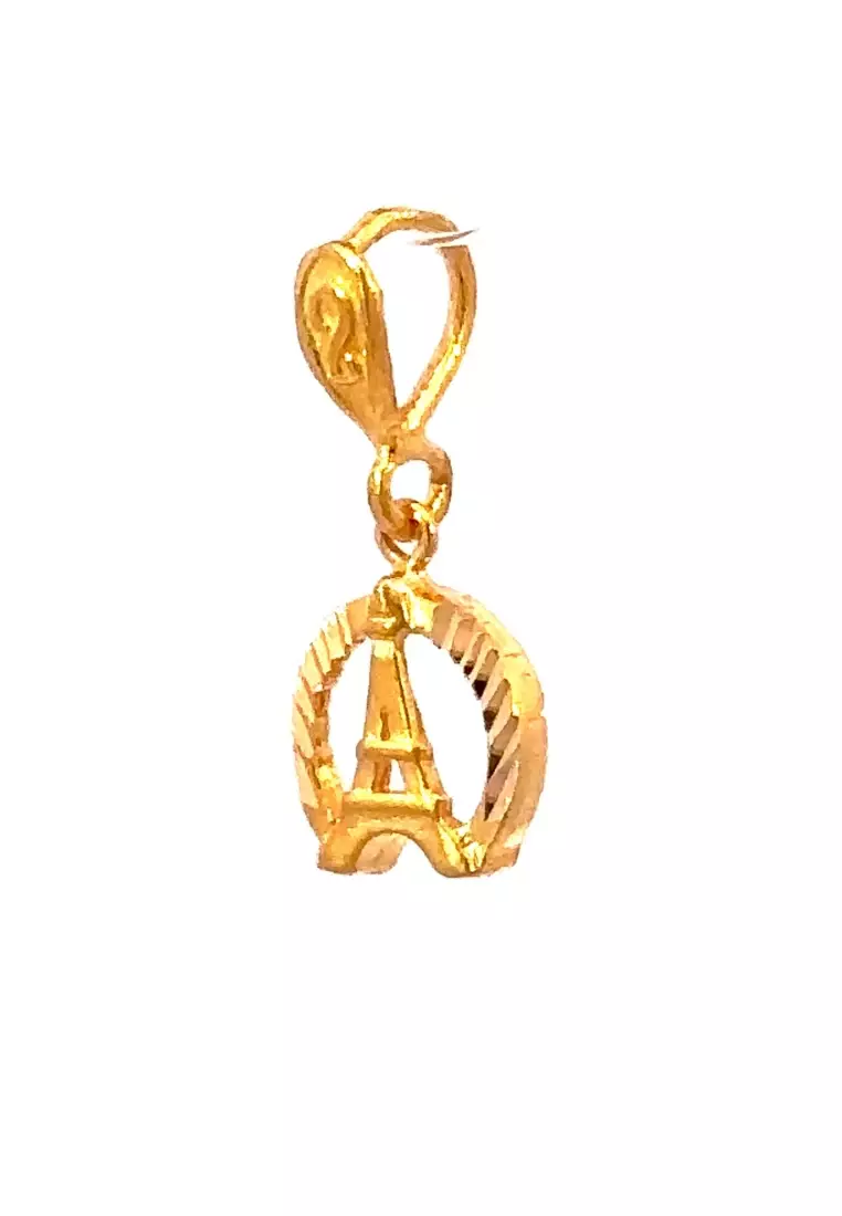 POH KONG 916/22K Yellow Gold Exquisite Eiffel Tower Pendant