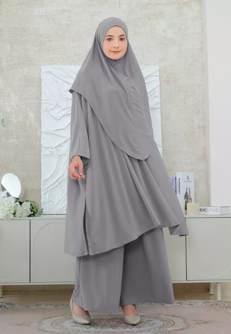 Cotton Bee - Lunara Tunik Set | Tunik Kulot Khimar | Setelan Wanita - XL