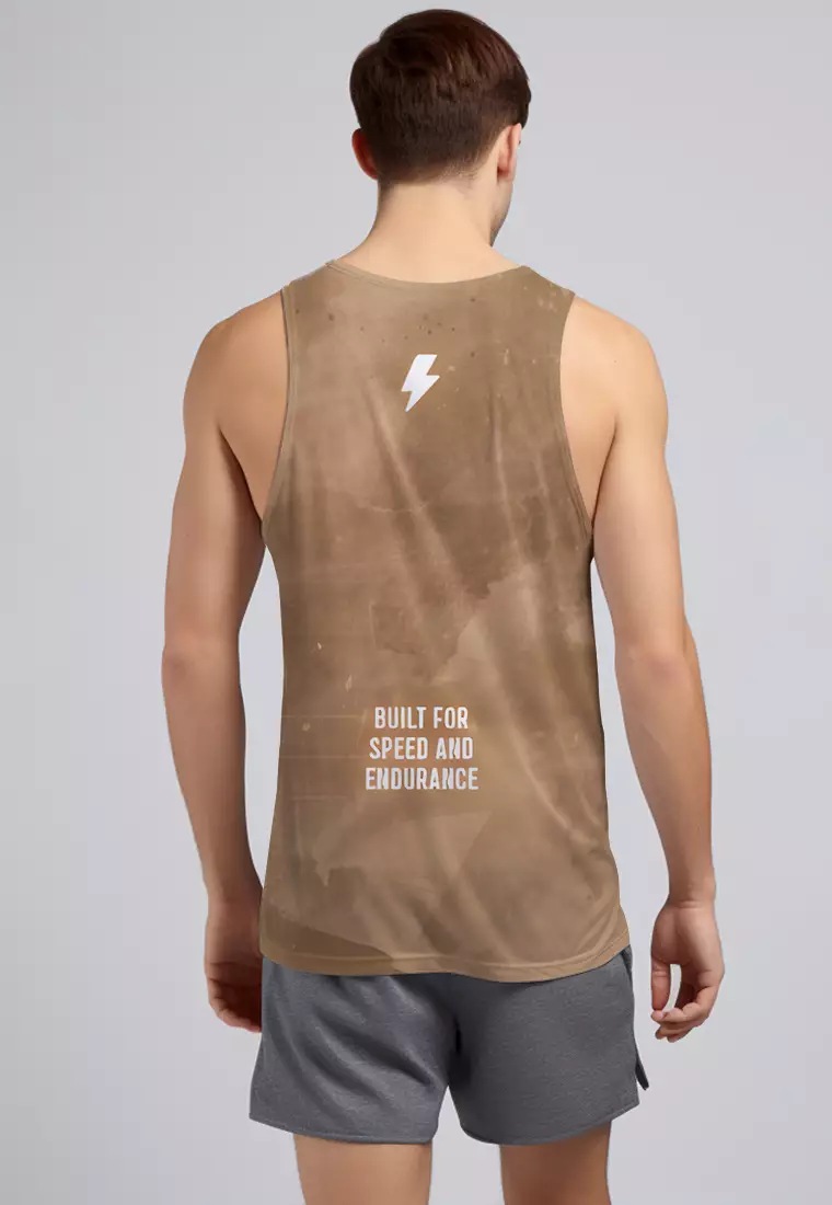 MSA68 singlet running pria tdbolt "speed endurance" coklat oatmeal airdrylite