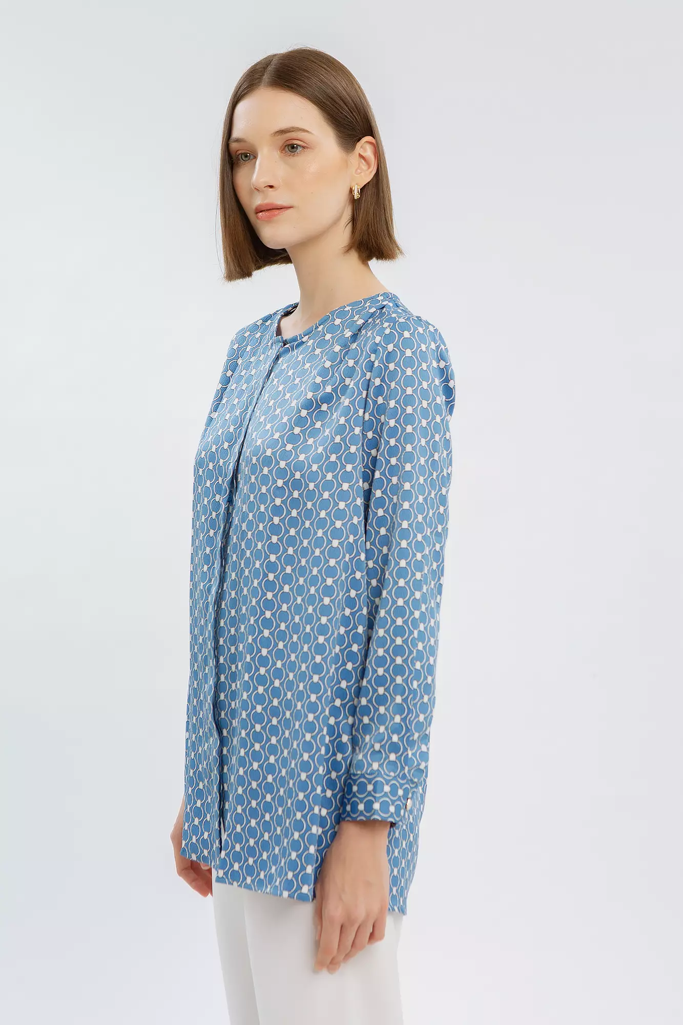 Minimal Celeste Belt Blouse Blue Colour BLUE