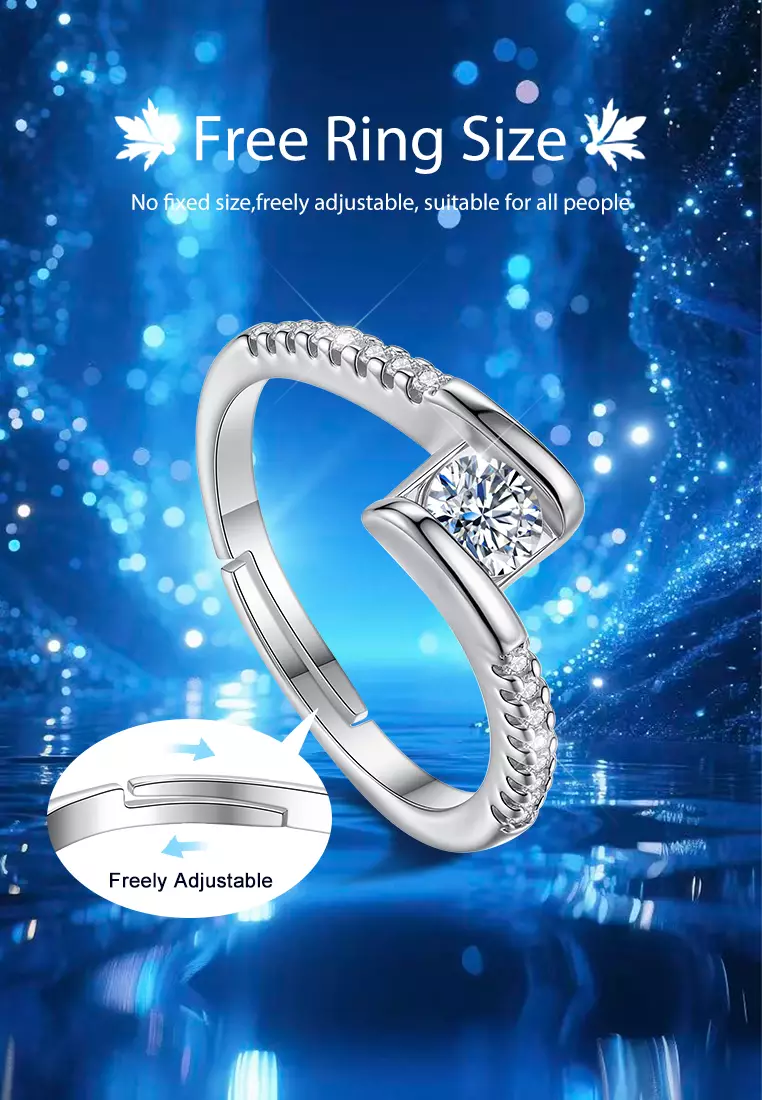 Cincin Wanita Original R010 Perhiasan Original Cewek Fashion Korea Adjustable Dilapisi Platinum