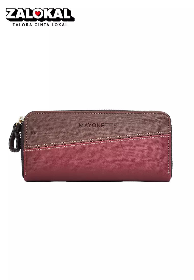 Mayonette Gala Wallet Dompet Wanita Tempat Kartu, HP dan Uang Wanita Model Terbaru 2021 Korean Style - Maroon