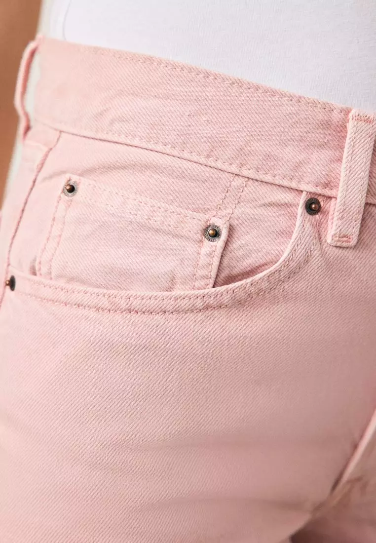 100% Cotton Column Mom Jeans