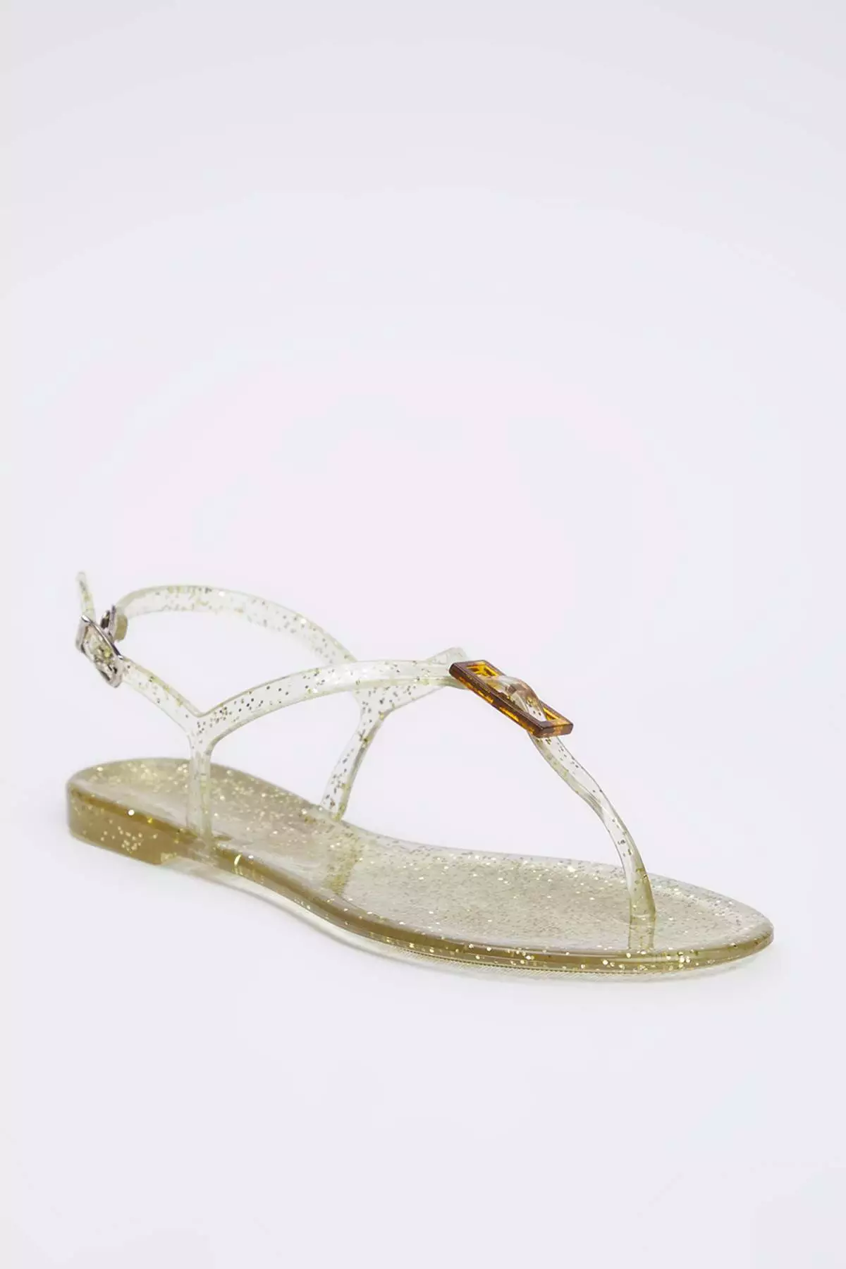 Gold Jelly Flip Flops Women's Sandals Takss25Sd00065