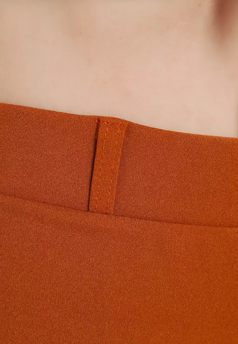 Brown Flared Cut Trousers