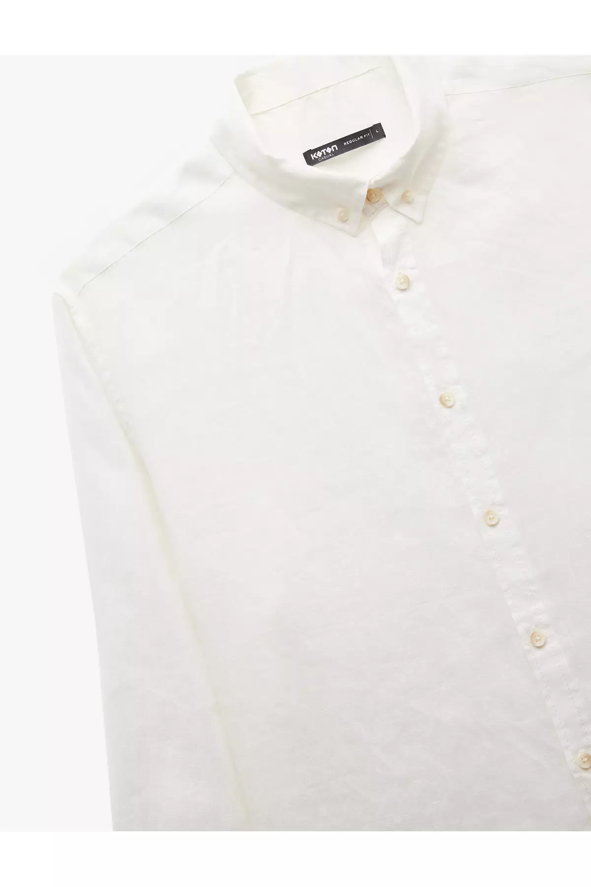 Long Sleeve Regular Fit Button Collar Classic Linen Shirt