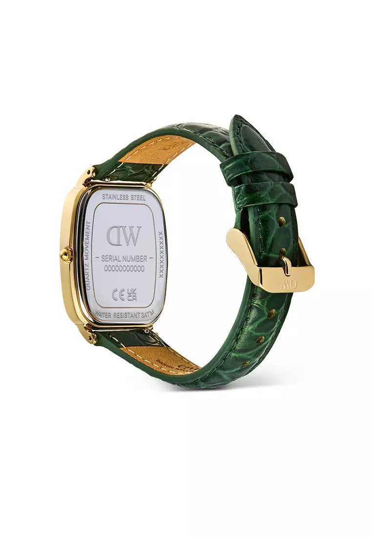 Marlon Croc Green Belly Linen Off-White Gold - Men Watch Stainless Steel Leather Strap DW Official Authentic Original