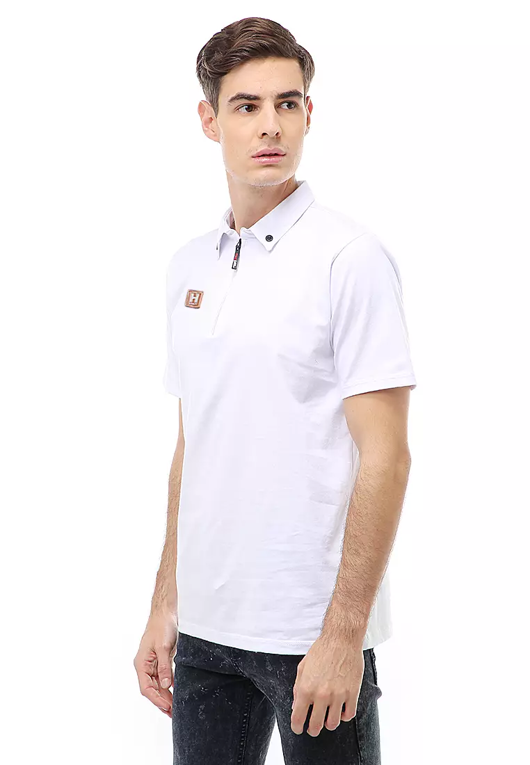 Jack Atasan Casual Pria T-Shirt Kaos Polo Resleting Short Sleeve Material Cotton ORIGINAL