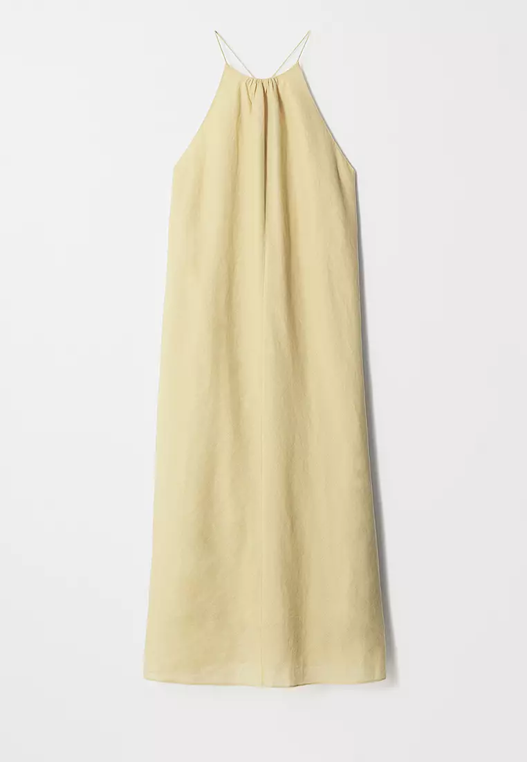 Sleeveless Halterneck Midi Dress