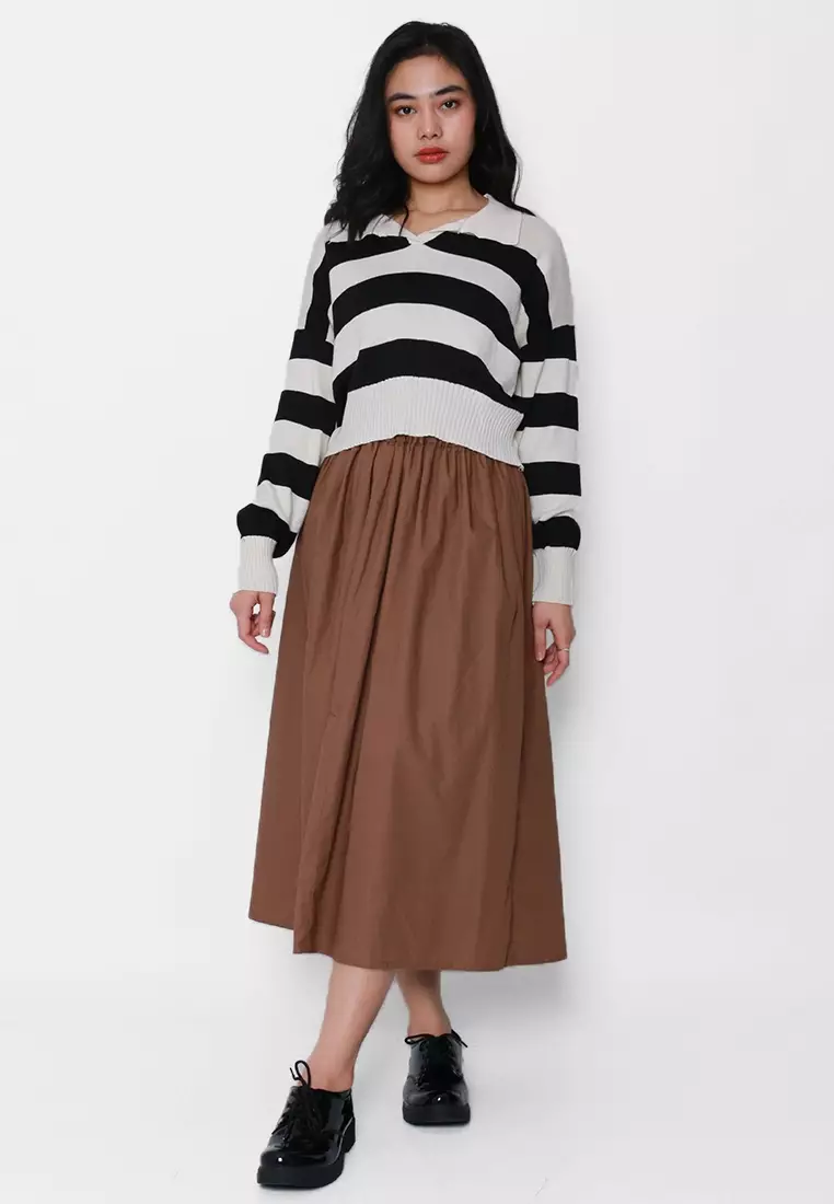ALDA Poplin Midi Skirt