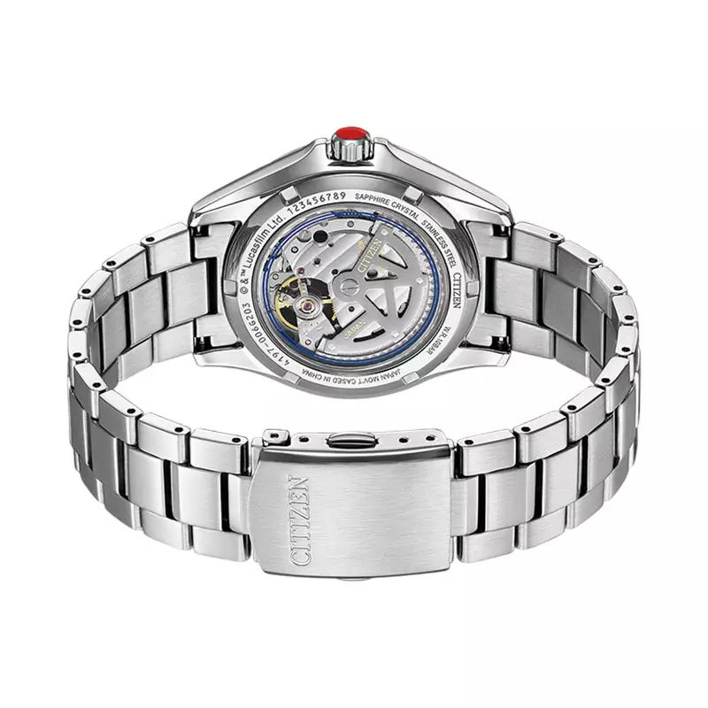 Jam Tangan Pria Citizen NP1017-61A Star Wars Droid R2-D2 Open Heart Dial Stainless Steel Strap Limited Edition