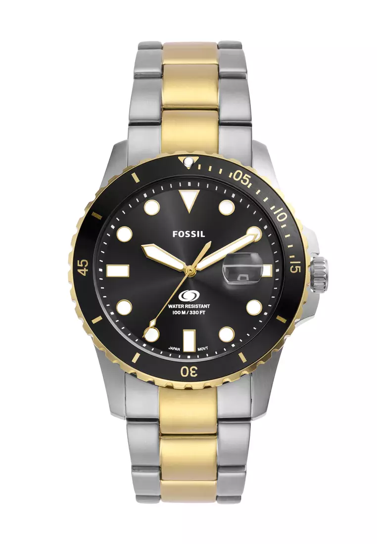 Gold and clearance black fossil watch