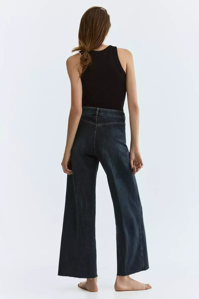 Wide High Waist Ankle Jeans
