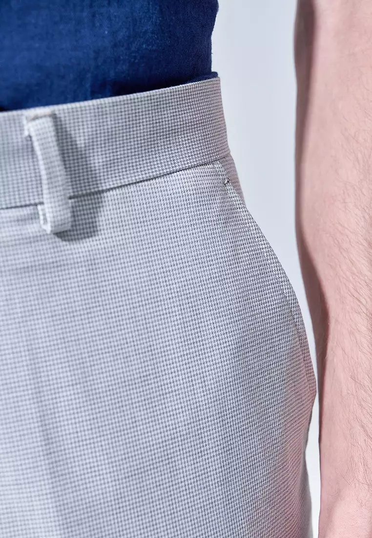 Light Grey Houndstooth Leisure Trousers