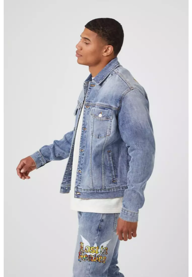 Buy FOREVER 21 Paradise Denim Trucker Jacket 2023 Online | ZALORA  Philippines