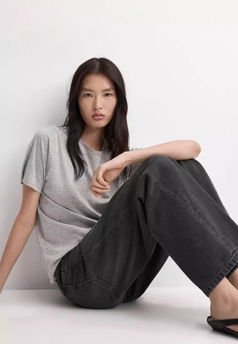 Mid-Rise Straight Jeans