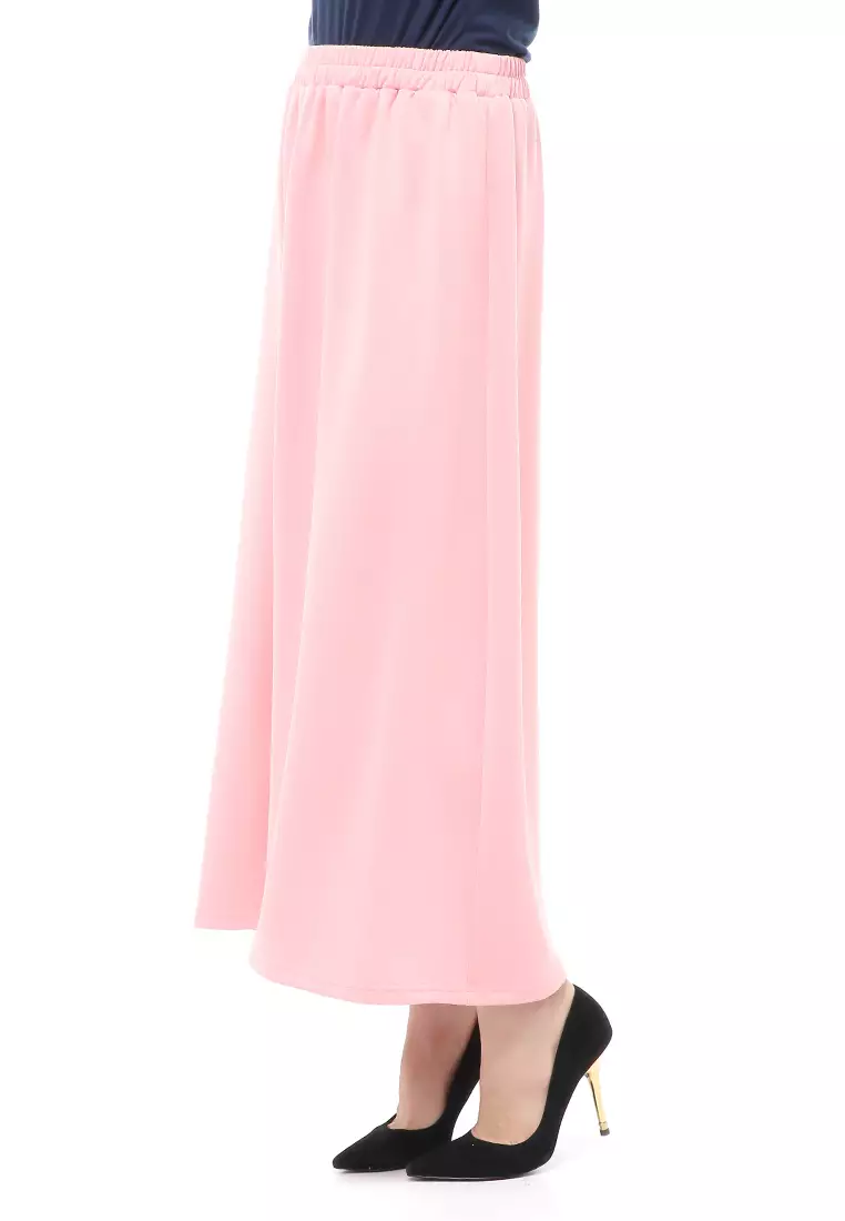 Rok Panjang Muslimah Polos Bawahan Wanita Regular Fit All Size - Dusty
