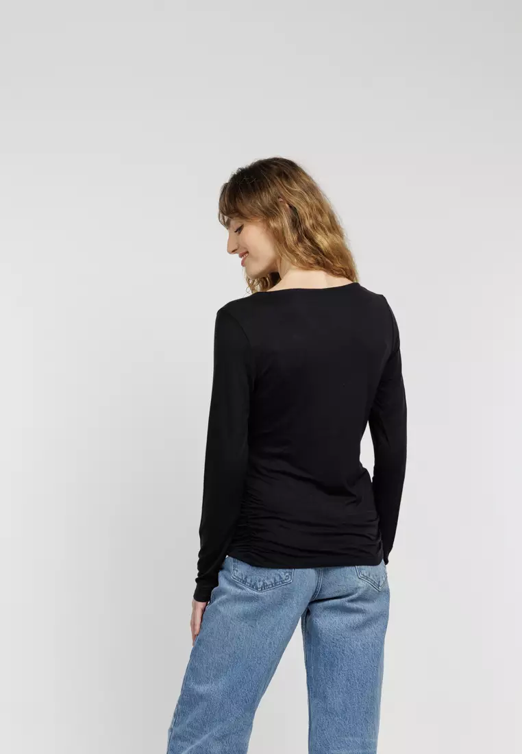 Harley-Davidson Bar & Shield Square Neck Long Sleeve Top
