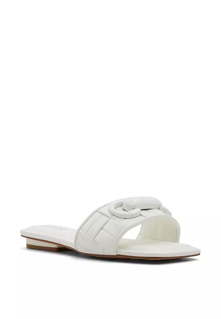 White slide sale sandals