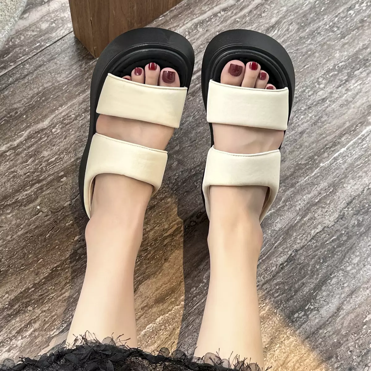 Sandal Wanita Wedges Model Tinggi Sandal Cewek Kekinian WL2475