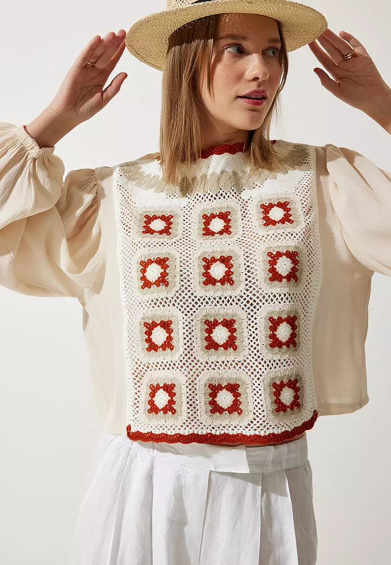 Embroidery Boxy Blouse