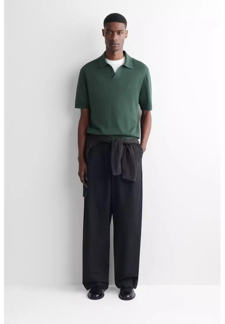 KNITTED LINEN POLO SHIRT