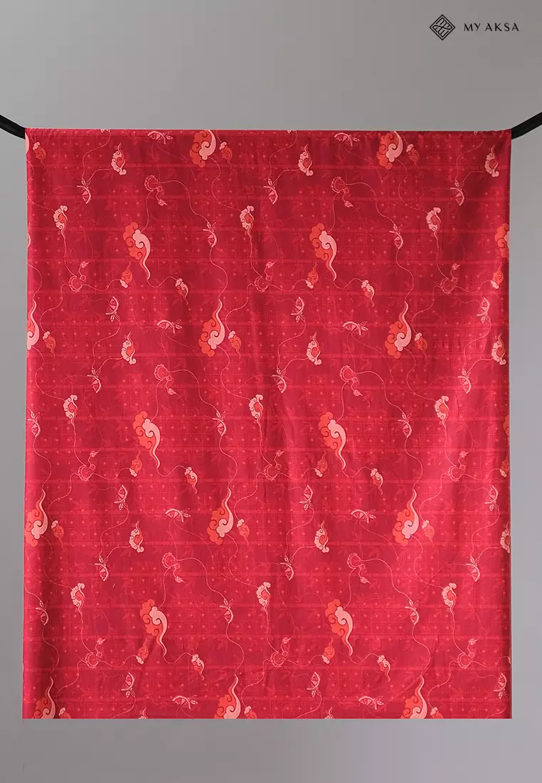 My Aksa Kain Batik Print Katun Primis Pelana Merah