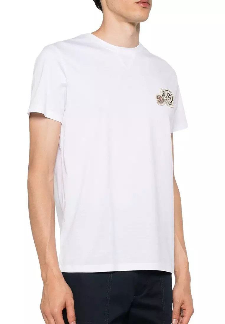 Moncler t shirt logo patch on sale