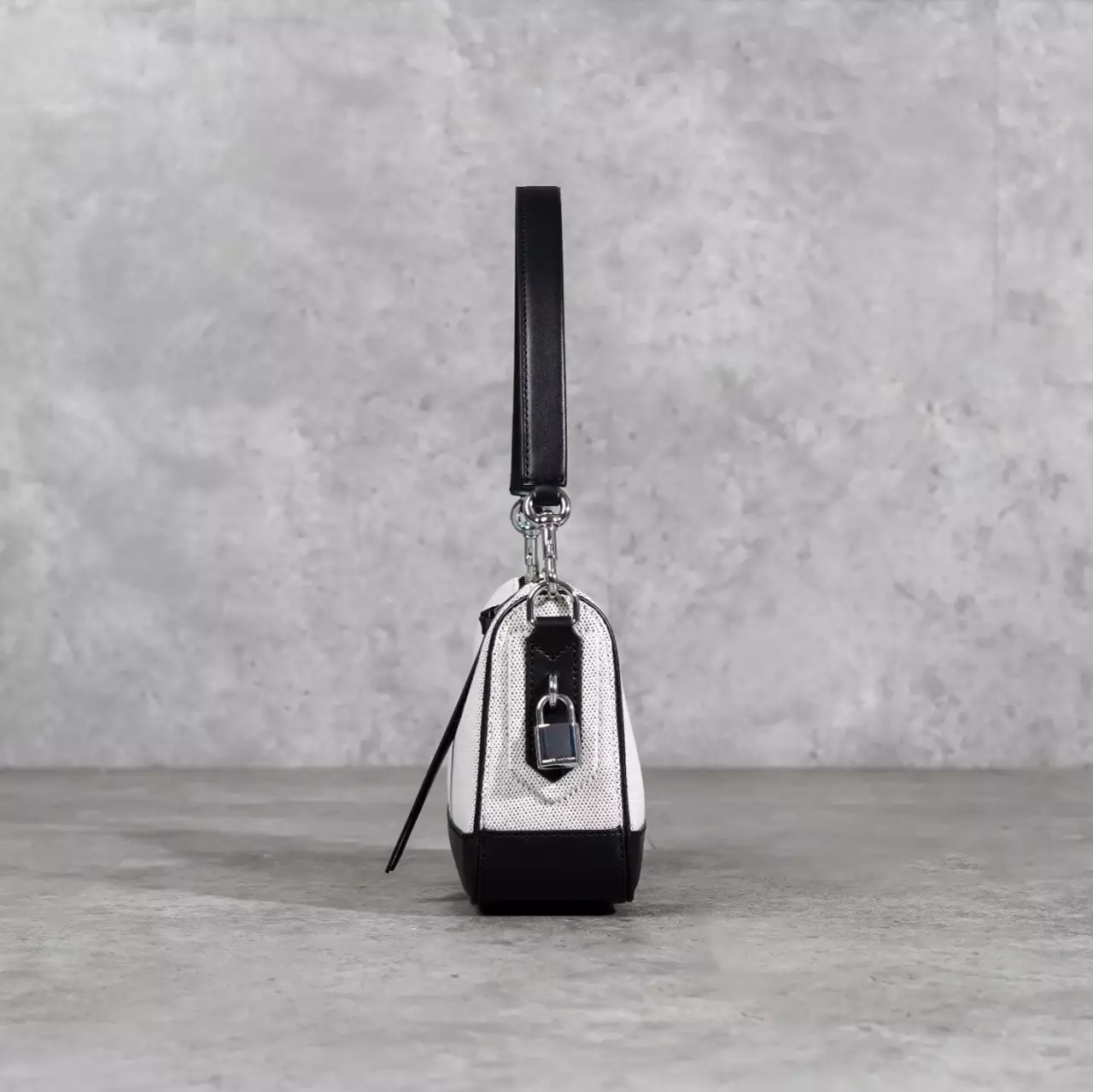 Tas MARC JACOBS DRIFTER BLACK IVORY WHITE CANVAS SHOULDER BAG WITH LS 100% ORIGINAL