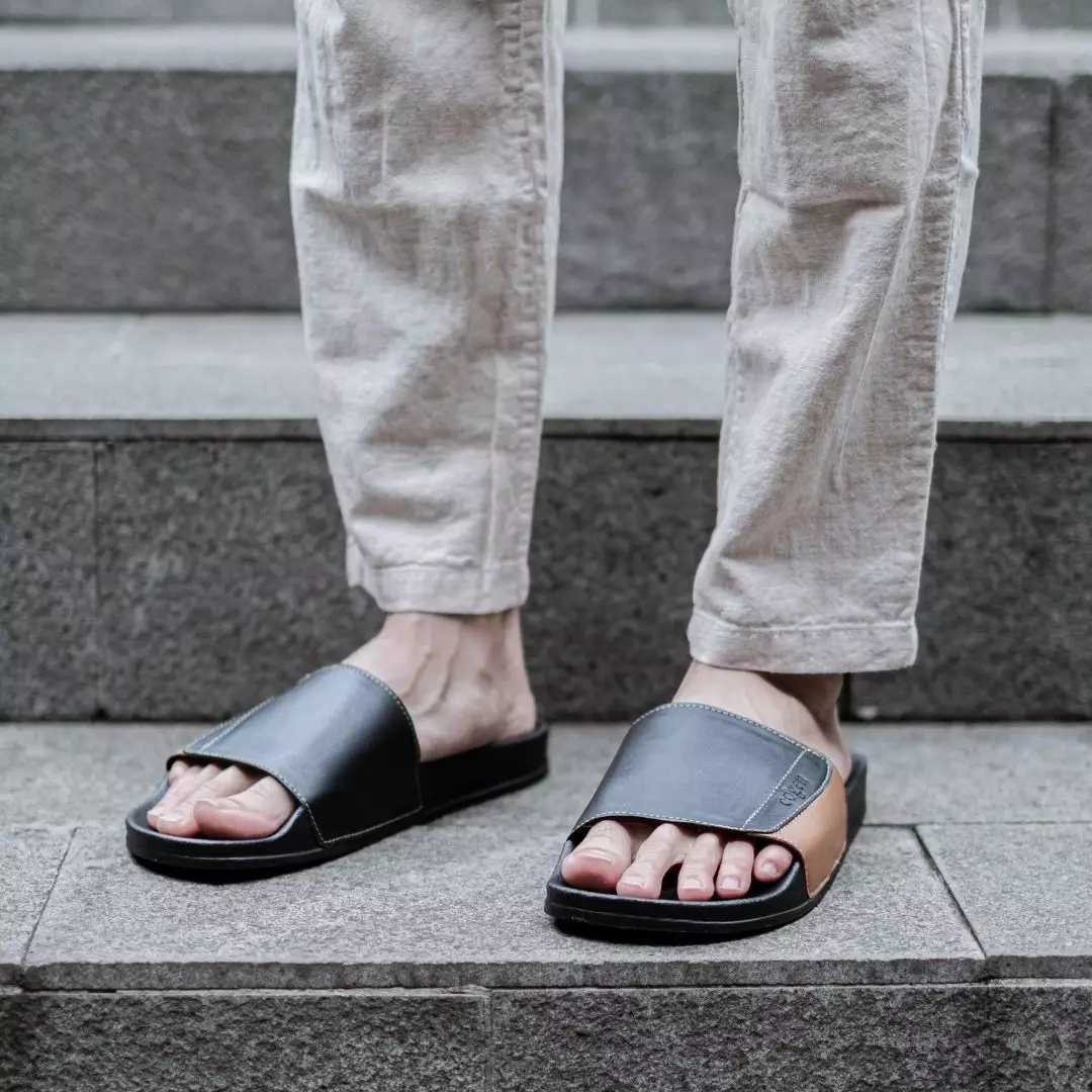 Sandal Pria Cogen Fun Series - Black Tan