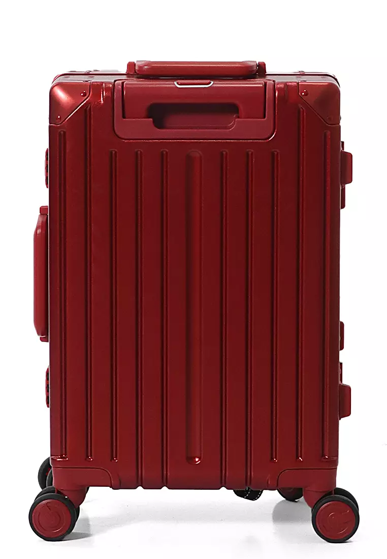 Barayev Koper Alumunium Frame Size 20 Inch Travel Bag Unisex Large Compartment  TSA Lock Material Polycarbonate ORIGINAL -Red