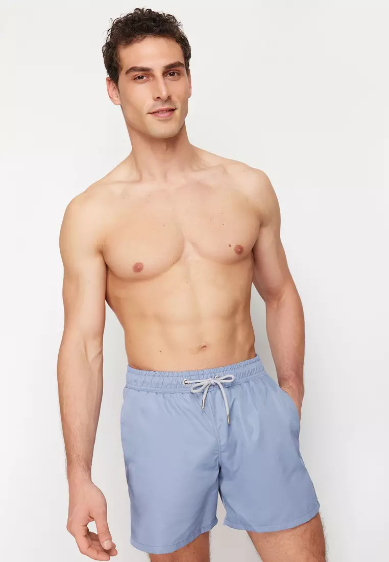 Light Blue Basic Standard Size Swimsuit Swim Shorts TMNSS20DS0023