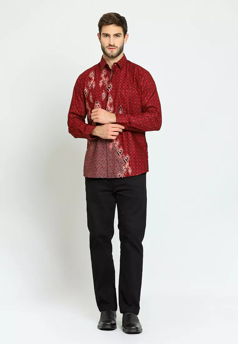 My Aksa Batik Pria Kemeja Panjang Furing Axton Alma