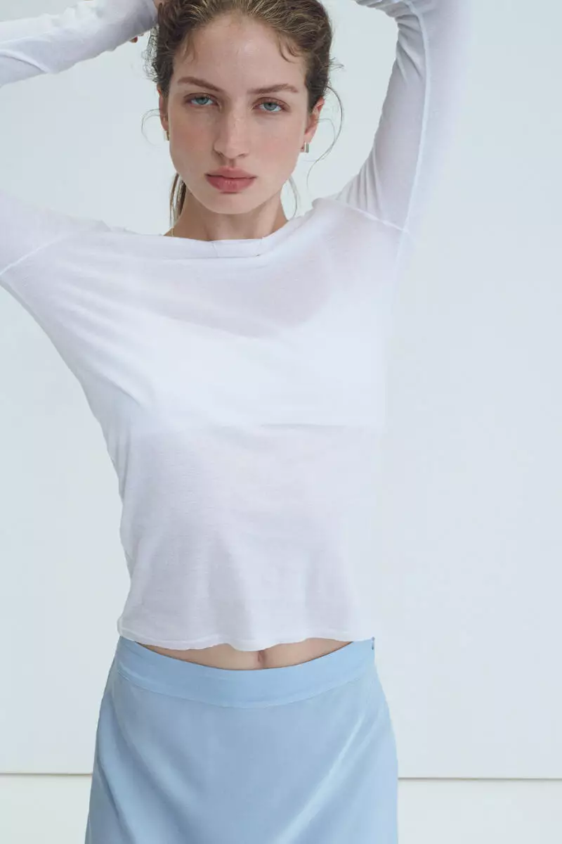 Asymmetric viscose skirt