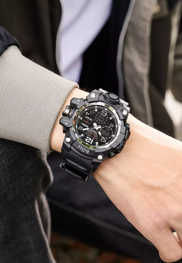 Jam Tangan Pria Militer Olahraga Digital&Analog Tali Silikon 3ATM Anti Air Jam Tangan