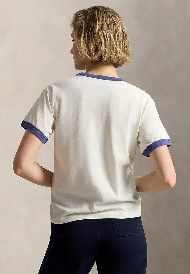 Logo Cotton Jersey Ringer Tee