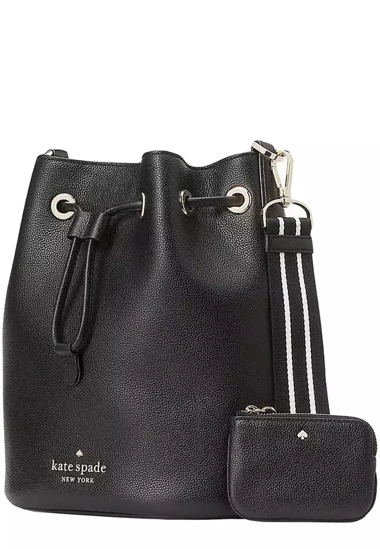 Kate Spade Rosie Bucket Bag Pebbled Leather Black