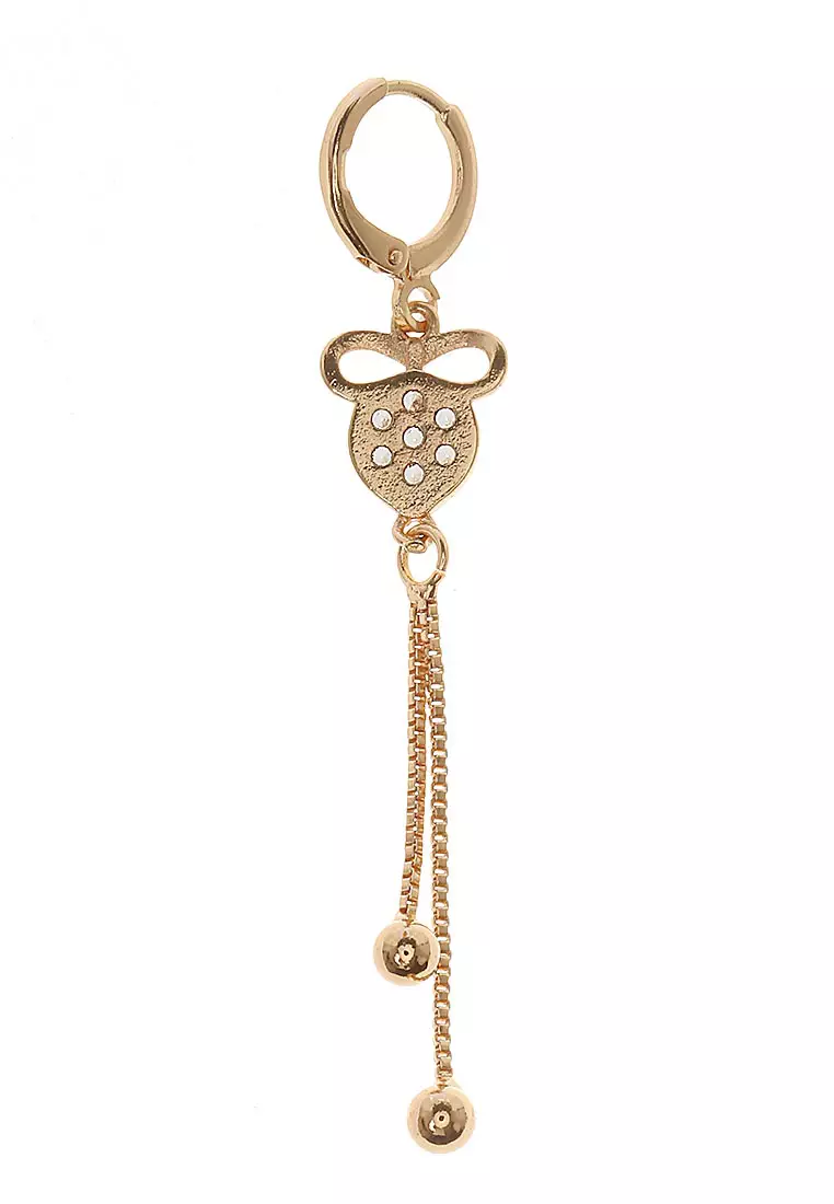 Anting Gantung Perhiasan Wanita Lapis Emas Design Casual Batu - Emas