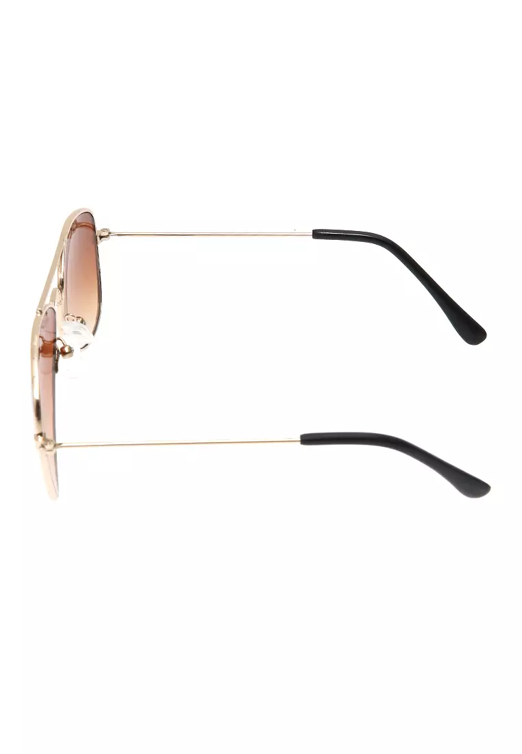 Ulrico Kacamata Anak Unisex Sunglasses Kids Aviator Mirror Lens Material Alloy ORIGINAL - Brown